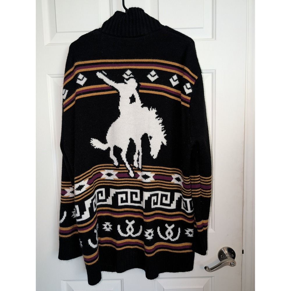 Wrangler Retro XL XXL Western Cowboy Cardigan Sweater Bucking Horse Southwestern